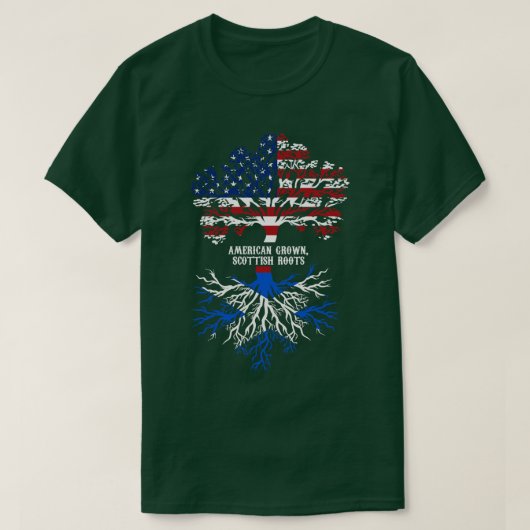 Amerikaanse geteelde Schotse wortels T-shirt (Design voorkant)