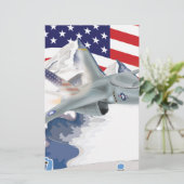 Amerikaanse gevechtsjager briefpapier (Staand voorkant)