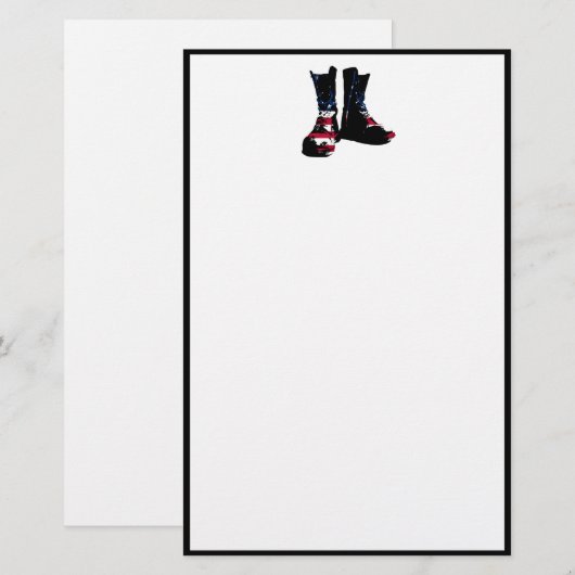 Amerikaanse gevechtsschoenen briefpapier (Voorkant / Achterkant)