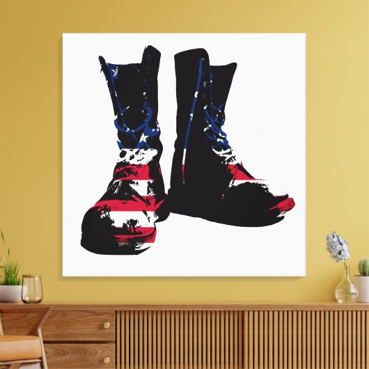 Amerikaanse gevechtsschoenen canvas afdruk (Insitu (Woonkamer))