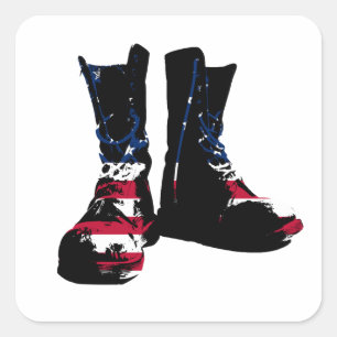 Amerikaanse gevechtsschoenen vierkante sticker