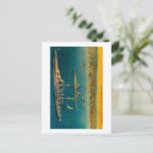 Amerikaanse gevechtstroepen verankerd op strand va briefkaart (Staand voorkant)