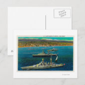 Amerikaanse gevechtstroepen verankerd op strand va briefkaart (Voorkant / Achterkant)