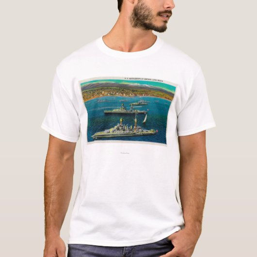 Amerikaanse gevechtstroepen verankerd op strand va t-shirt (Voorkant)