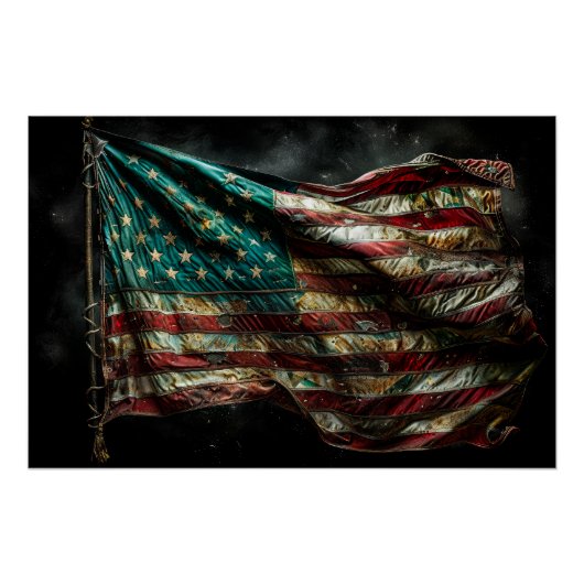 Amerikaanse gevechtsvlag perfect poster (Voorkant)