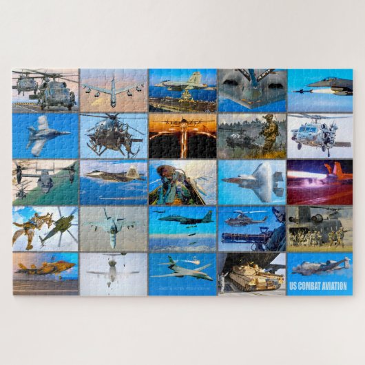 AMERIKAANSE GEVECHTSVLIEGTUIG "MONTAGE" LEGPUZZEL (Horizontaal)