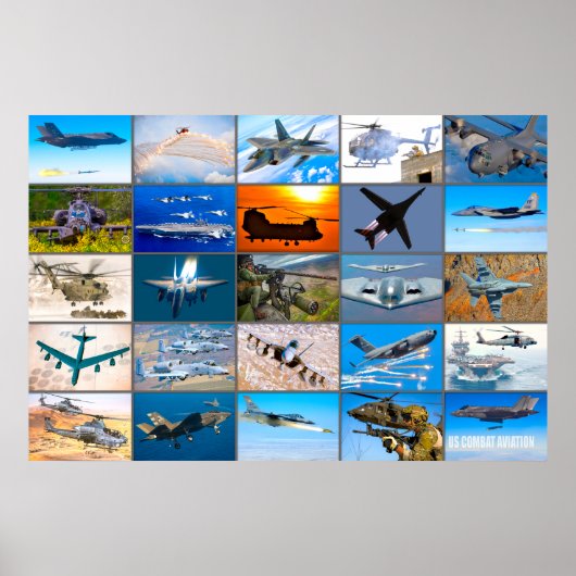 AMERIKAANSE GEVECHTSVLIEGTUIG "MONTAGE" POSTER (Voorkant)