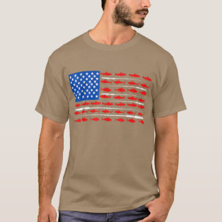 Amerikaanse Geviste kabeljauwvlag Amerikaanse viss T-shirt