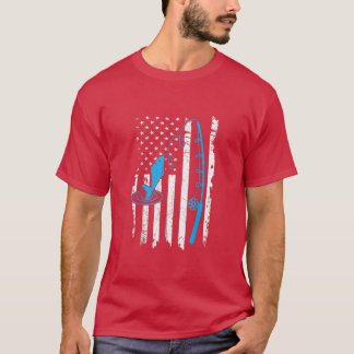 Amerikaanse Geviste kabeljauwvlag Amerikaanse viss T-shirt