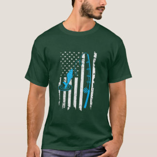 Amerikaanse Geviste kabeljauwvlag Amerikaanse viss T-shirt