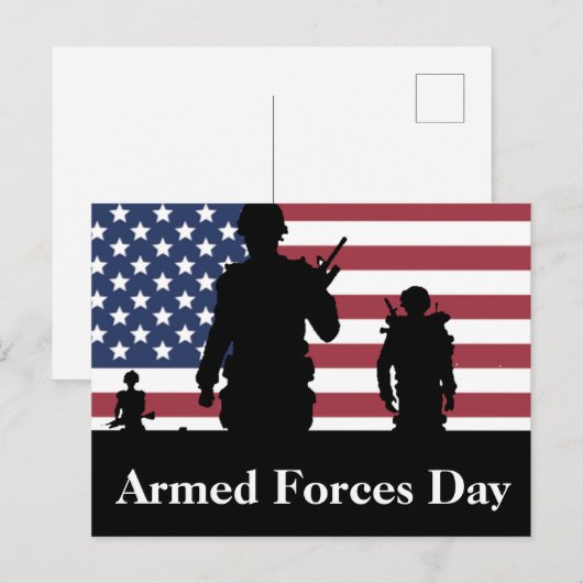 Amerikaanse gewapende strijdkrachten Dag Amerikaan Briefkaart (Voorkant / Achterkant)