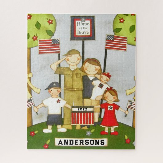 Amerikaanse gezinslegpuzzel legpuzzel (Verticaal)
