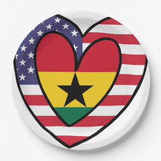 Amerikaanse Ghanese vlag Inner Heart USA Ghana Papieren Bordje