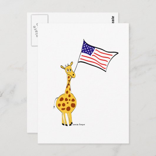Amerikaanse Giraffe Briefkaart (Voorkant / Achterkant)
