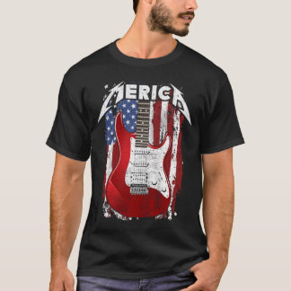 Amerikaanse gitarist American Flag T-shirt