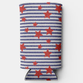 Amerikaanse glitter sterren & strepen seltzer blikjeskoeler (Voorkant)