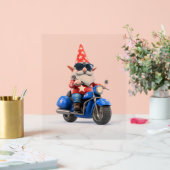 Amerikaanse Gnome Riding Motorcycle Acryl Bord (Huwelijk)