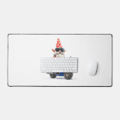 Amerikaanse Gnome Riding Motorcycle Bureaumat (Keyboard & Muis)
