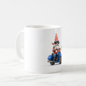 Amerikaanse Gnome Riding Motorcycle Koffiemok (Voorkant links)