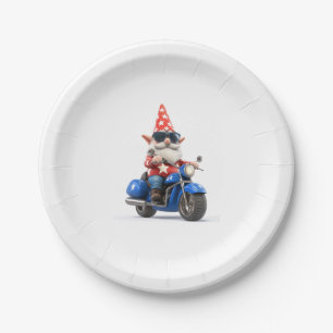 Amerikaanse Gnome Riding Motorcycle Papieren Bordje