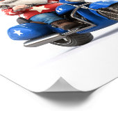 Amerikaanse Gnome Riding Motorcycle Poster (Hoek)