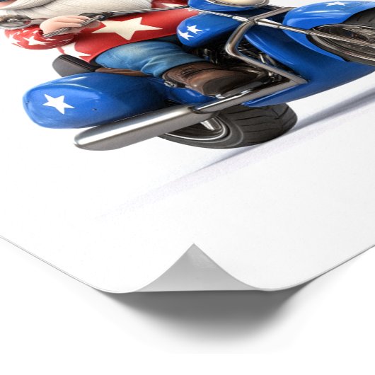 Amerikaanse Gnome Riding Motorcycle Poster (Hoek)