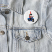 Amerikaanse Gnome Riding Motorcycle Ronde Button 5,7 Cm (In situ)