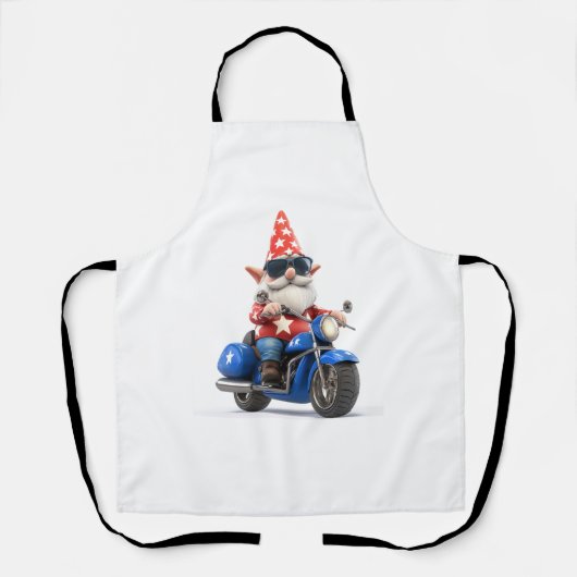 Amerikaanse Gnome Riding Motorcycle Schort (Voorkant)