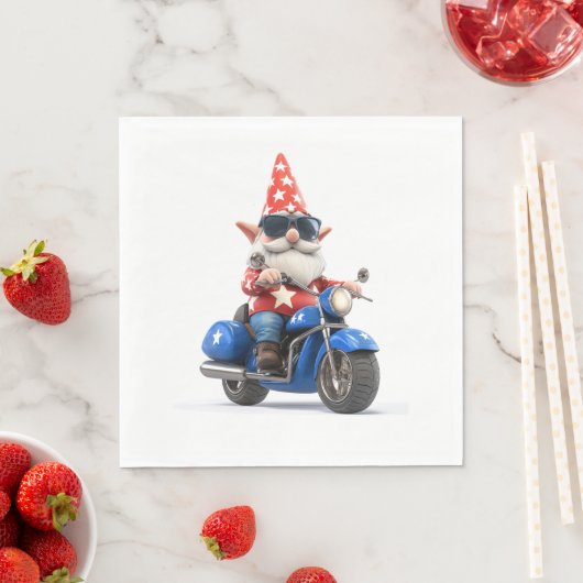 Amerikaanse Gnome Riding Motorcycle Servet (Insitu)