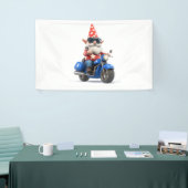 Amerikaanse Gnome Riding Motorcycle Spandoek (Beurs)