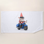 Amerikaanse Gnome Riding Motorcycle Strandlaken (Voorkant)