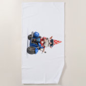 Amerikaanse Gnome Riding Motorcycle Strandlaken (Voorkant)