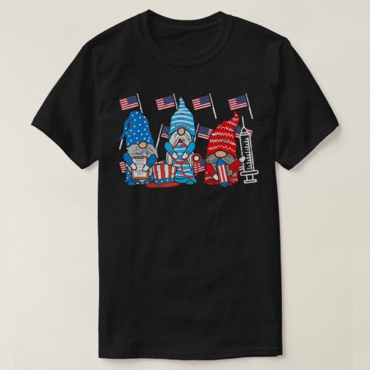 Amerikaanse gnomen zuster op 4 juli scrub top patr (Design voorkant)