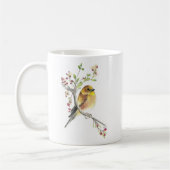 Amerikaanse Goldfinch Bird Waterverf Art Coffee Mo Koffiemok (Links)