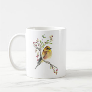 Amerikaanse Goldfinch Bird Waterverf Art Coffee Mo Koffiemok