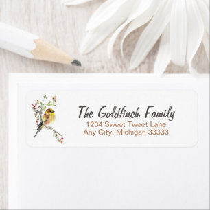 Amerikaanse Goldfinch Bird Waterverf Art Etiket