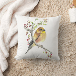 Amerikaanse Goldfinch Bird Waterverf Art Kussen