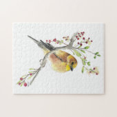 Amerikaanse Goldfinch Bird Waterverf Art Legpuzzel (Horizontaal)