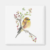 Amerikaanse Goldfinch Bird Waterverf Art Magnet (Voorkant)
