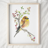 Amerikaanse Goldfinch Bird Waterverf Art Print