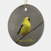 Amerikaanse Goldfinch fotografie-ronde Keramisch Ornament (Links)