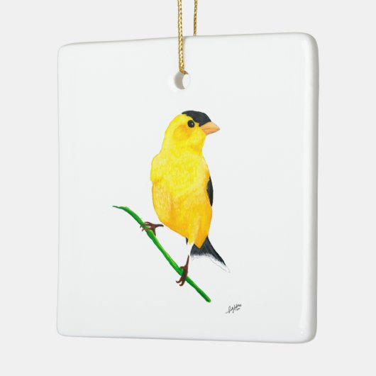 Amerikaanse Goldfinch Keramisch Ornament (Links)