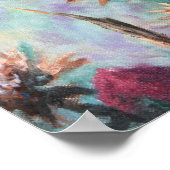 Amerikaanse Goldfinch op Thistle Fine Art Poster (Hoek)