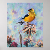 Amerikaanse Goldfinch op Thistle Fine Art
