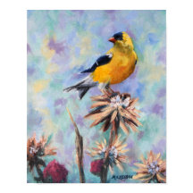 Amerikaanse Goldfinch op Thistle Fine Art
