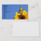 Amerikaanse Goldfinch op zonnebloem Visitekaartje (Voorkant / Achterkant)