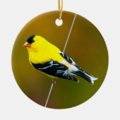 Amerikaanse Goldfinch - originele foto Keramisch Ornament (Voorkant)