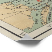  Amerikaanse Golf van Mexico Lighthouse Map (1898) Poster (Hoek)