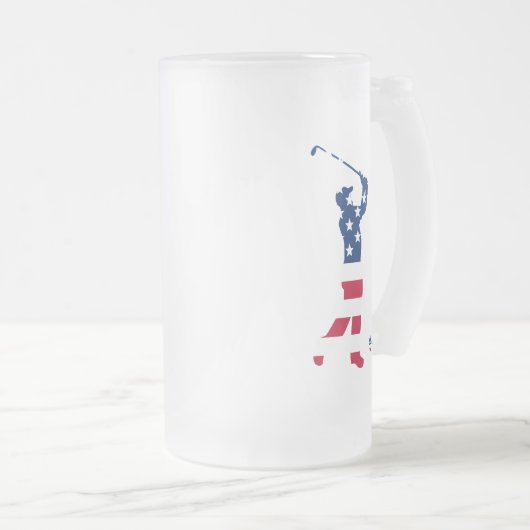 Amerikaanse golfgolfer matglas bierpul (Voorkant rechts)