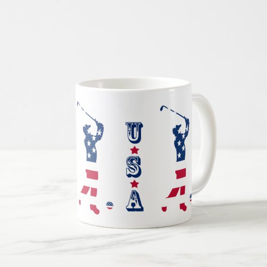 Amerikaanse golflengte koffiemok (Voorkant rechts)